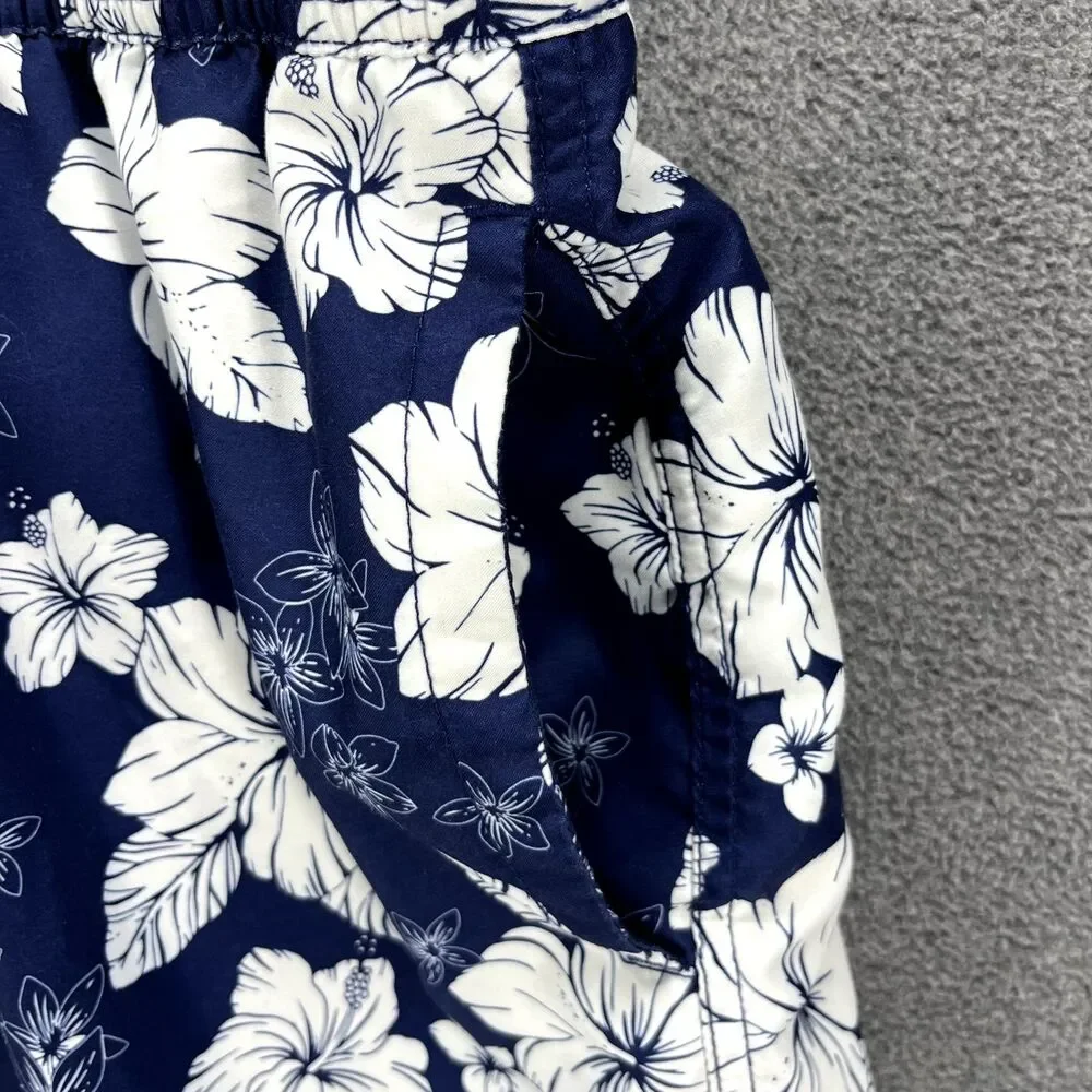 Amazon Essentials Board Swim Shorts Mens XXL Blue‎ White Floral Tropical Print